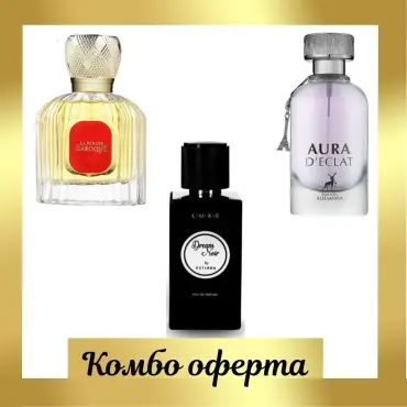 Maison Alhambra La Rouge Baroque + Estiara Dream & Noir + Maison Alhambra Aura D'eclat